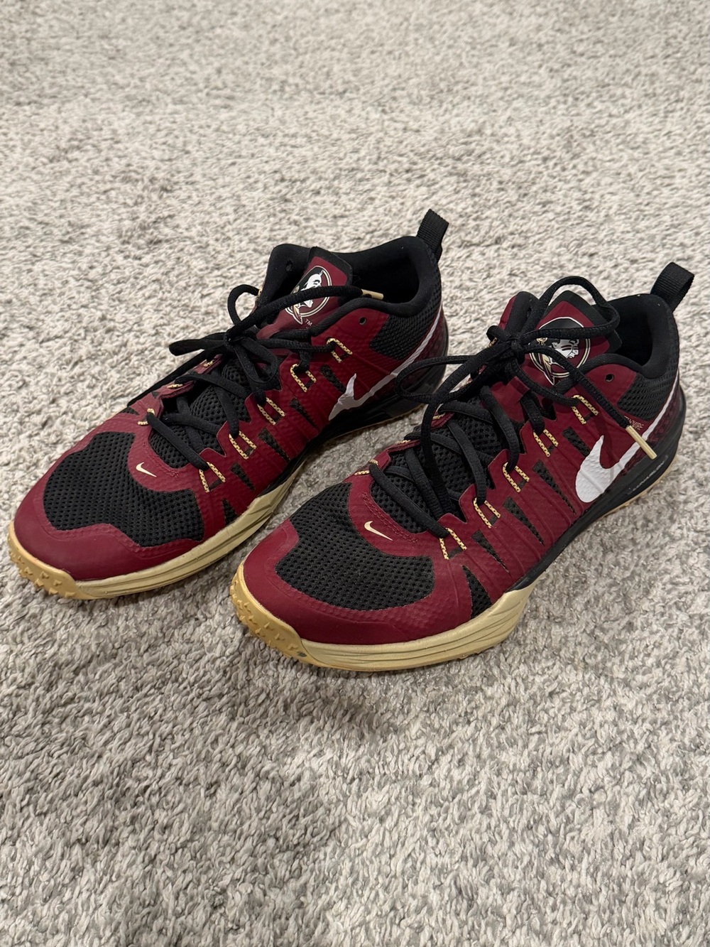 Nike Men’s Athletic Shoes - Maroon, Black & Gold Accents